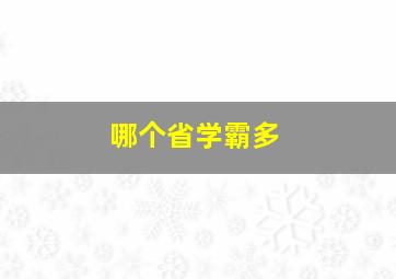 哪个省学霸多