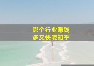 哪个行业赚钱多又快呢知乎