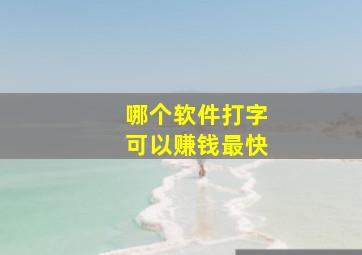 哪个软件打字可以赚钱最快