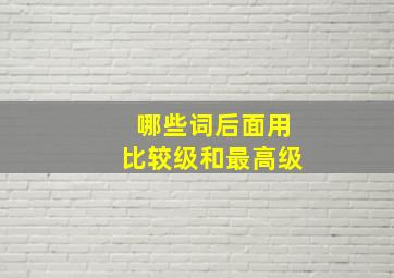 哪些词后面用比较级和最高级