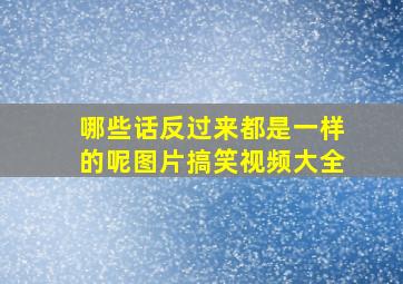 哪些话反过来都是一样的呢图片搞笑视频大全