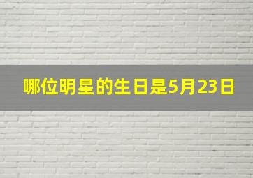 哪位明星的生日是5月23日