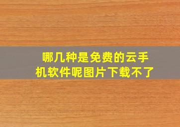 哪几种是免费的云手机软件呢图片下载不了