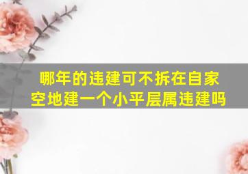 哪年的违建可不拆在自家空地建一个小平层属违建吗