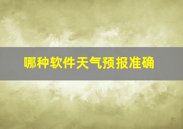 哪种软件天气预报准确