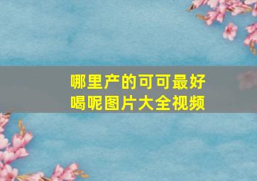 哪里产的可可最好喝呢图片大全视频