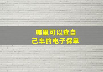 哪里可以查自己车的电子保单