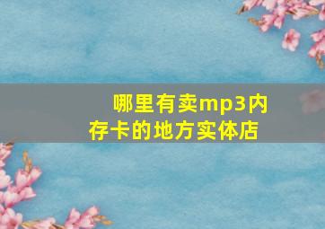 哪里有卖mp3内存卡的地方实体店