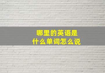 哪里的英语是什么单词怎么说