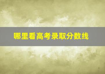 哪里看高考录取分数线