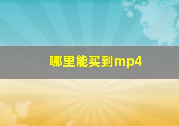 哪里能买到mp4