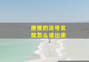 唐僧的法号玄奘怎么读出来