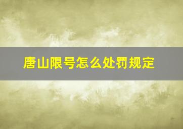 唐山限号怎么处罚规定