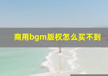 商用bgm版权怎么买不到