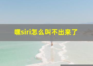 嘿siri怎么叫不出来了