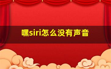 嘿siri怎么没有声音