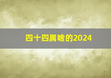 四十四属啥的2024