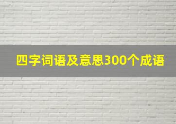 四字词语及意思300个成语