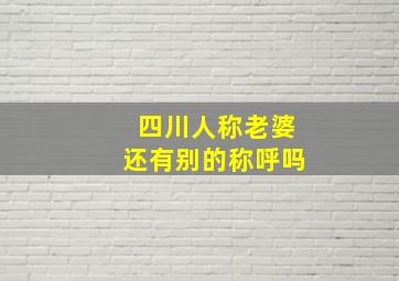 四川人称老婆还有别的称呼吗