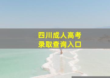 四川成人高考录取查询入口