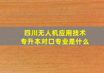 四川无人机应用技术专升本对口专业是什么