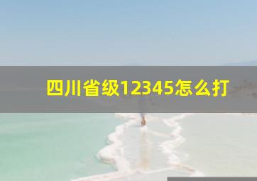 四川省级12345怎么打