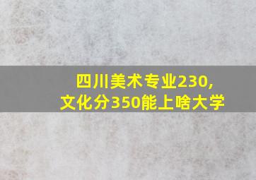 四川美术专业230,文化分350能上啥大学