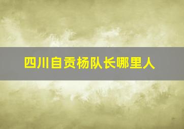 四川自贡杨队长哪里人