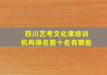 四川艺考文化课培训机构排名前十名有哪些