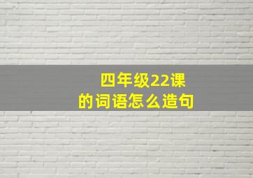 四年级22课的词语怎么造句