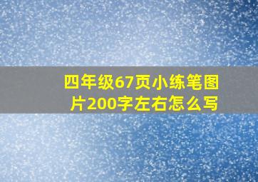 四年级67页小练笔图片200字左右怎么写