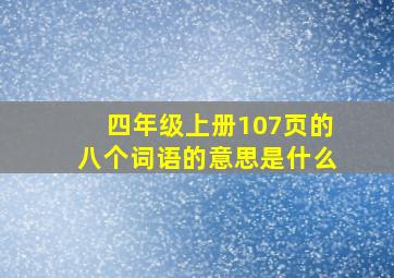 四年级上册107页的八个词语的意思是什么