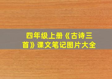 四年级上册《古诗三首》课文笔记图片大全