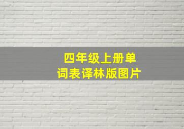 四年级上册单词表译林版图片