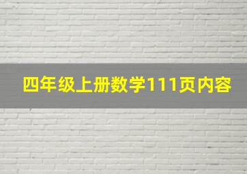 四年级上册数学111页内容