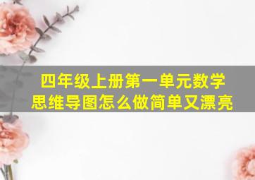 四年级上册第一单元数学思维导图怎么做简单又漂亮