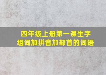 四年级上册第一课生字组词加拼音加部首的词语