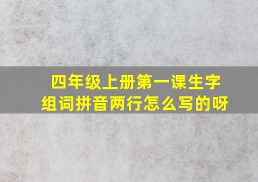 四年级上册第一课生字组词拼音两行怎么写的呀