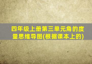 四年级上册第三单元角的度量思维导图(根据课本上的)