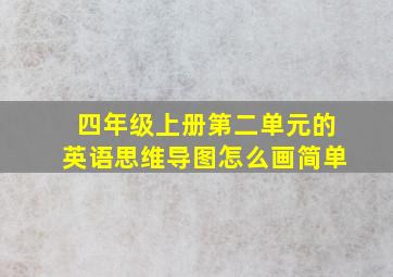 四年级上册第二单元的英语思维导图怎么画简单