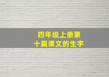 四年级上册第十篇课文的生字