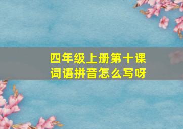 四年级上册第十课词语拼音怎么写呀