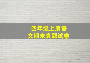 四年级上册语文期末真题试卷