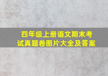 四年级上册语文期末考试真题卷图片大全及答案