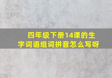 四年级下册14课的生字词语组词拼音怎么写呀