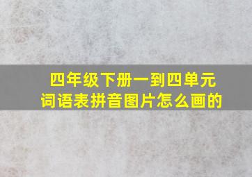 四年级下册一到四单元词语表拼音图片怎么画的