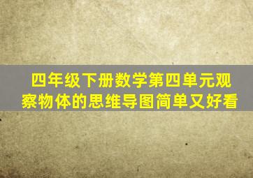 四年级下册数学第四单元观察物体的思维导图简单又好看