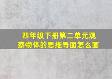 四年级下册第二单元观察物体的思维导图怎么画