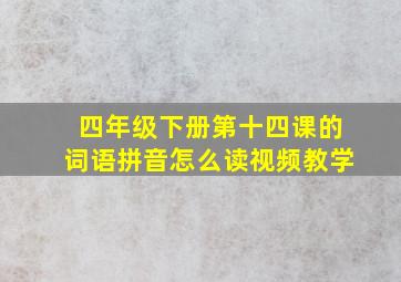 四年级下册第十四课的词语拼音怎么读视频教学