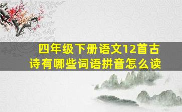 四年级下册语文12首古诗有哪些词语拼音怎么读